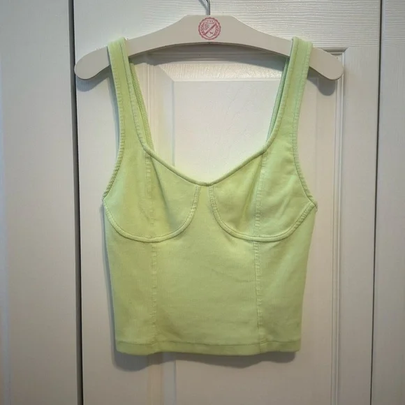 Aerie Green Corset Crop Top - Picture 2 of 4
